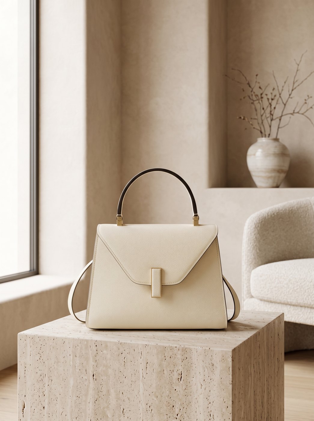 The same bag placed in a built interior scene